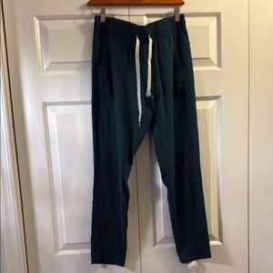 Green Track Pants with Drawstring Waist and Relaxed Fit